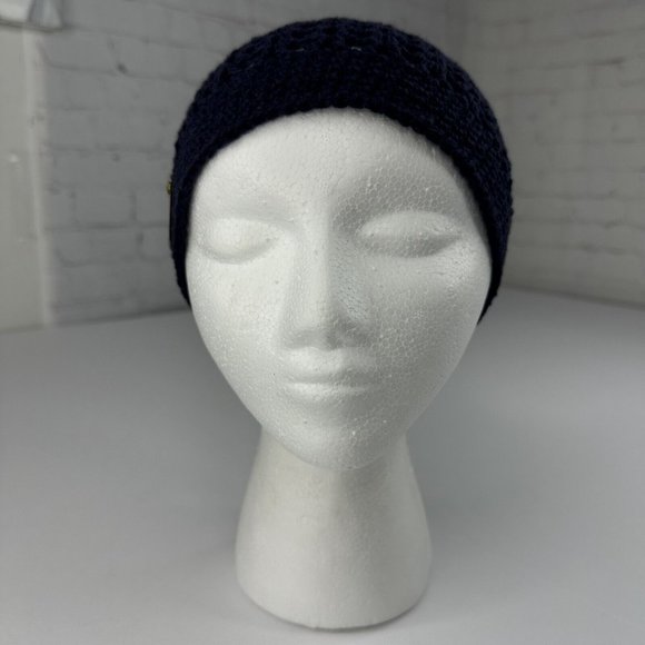 Handmade New The Clem Hobbii Friends Cotton Silk in Navy Knit Beanie- Adult S/M - Picture 2 of 10